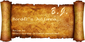 Bordás Julianna névjegykártya